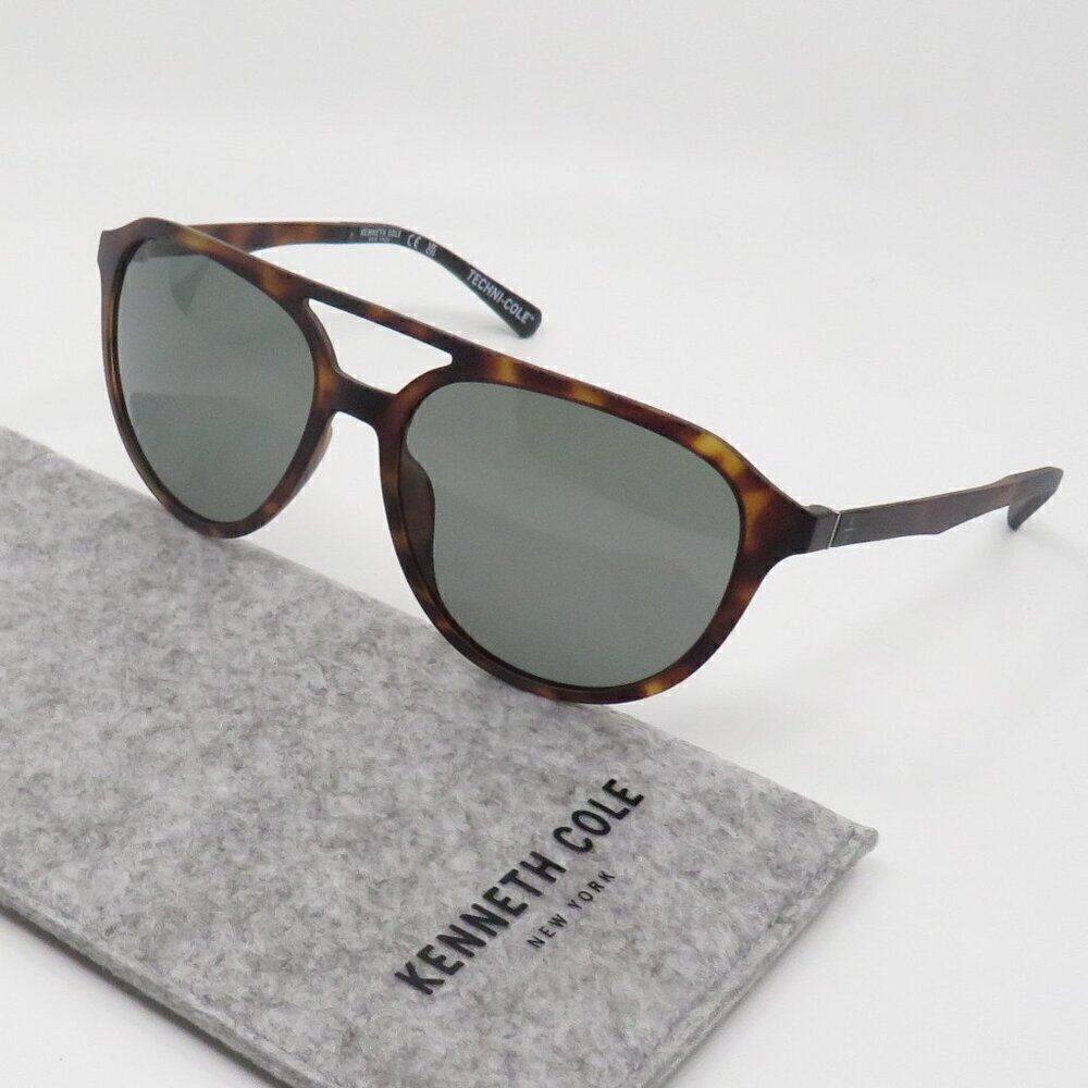 Kenneth Cole Reaction Polarized New KC7261 Dark Havana/Green Sunglasses